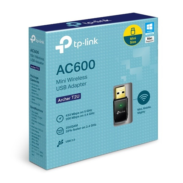 Adapter Wi-Fi TP-Link AC600 Wireless Dual Band USB (Archer T2U)