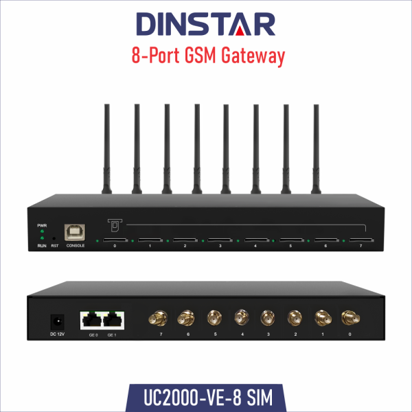 GSM Gateway Dinstar 8*GSM Channels (UC2000-VE-8G)